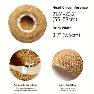Crochet Boho Summer Straw Hat