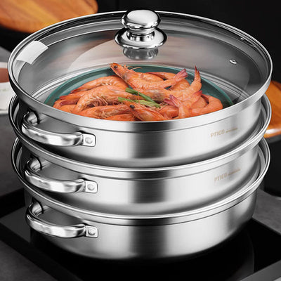 3-Tier Stainless Steel Steamer Pot