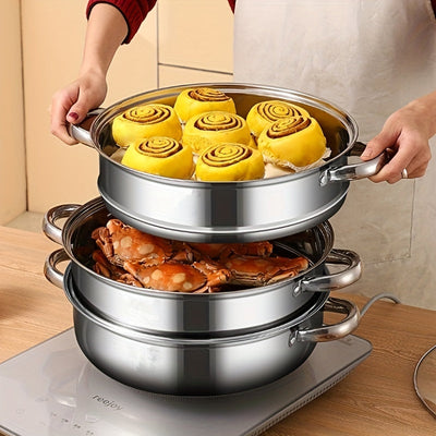 3-Tier Stainless Steel Steamer Pot