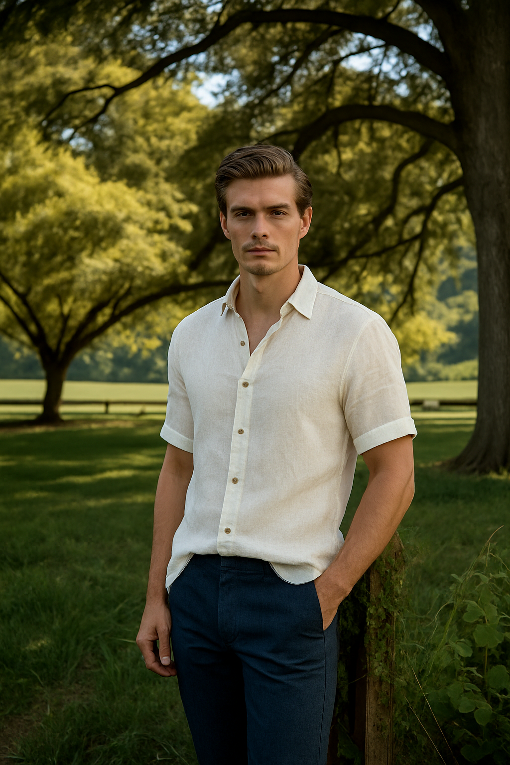 Lightweight White Linen Shirt