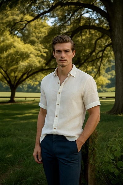 Lightweight White Linen Shirt