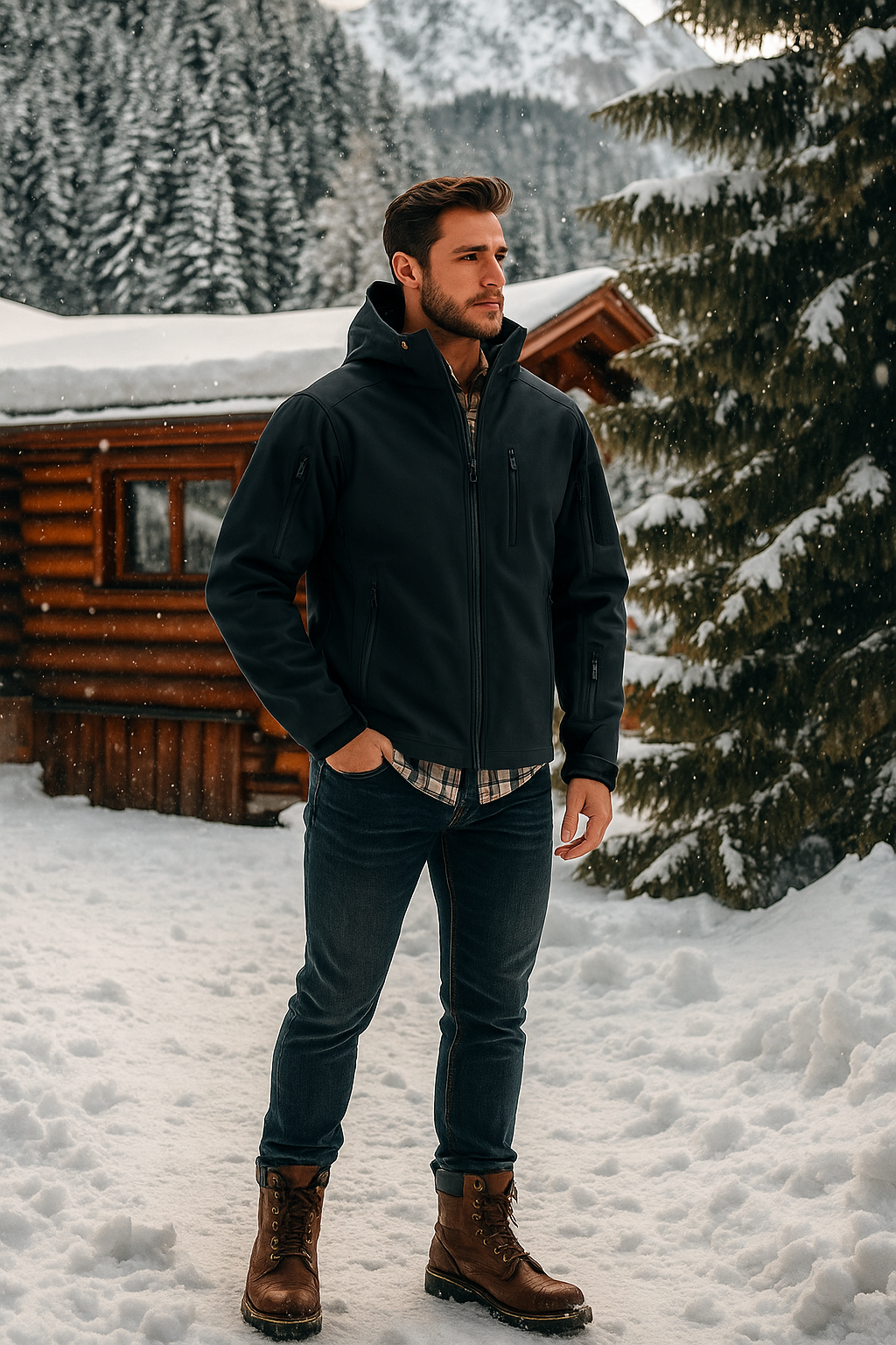 Waterproof Hooded Jacket With Pockets