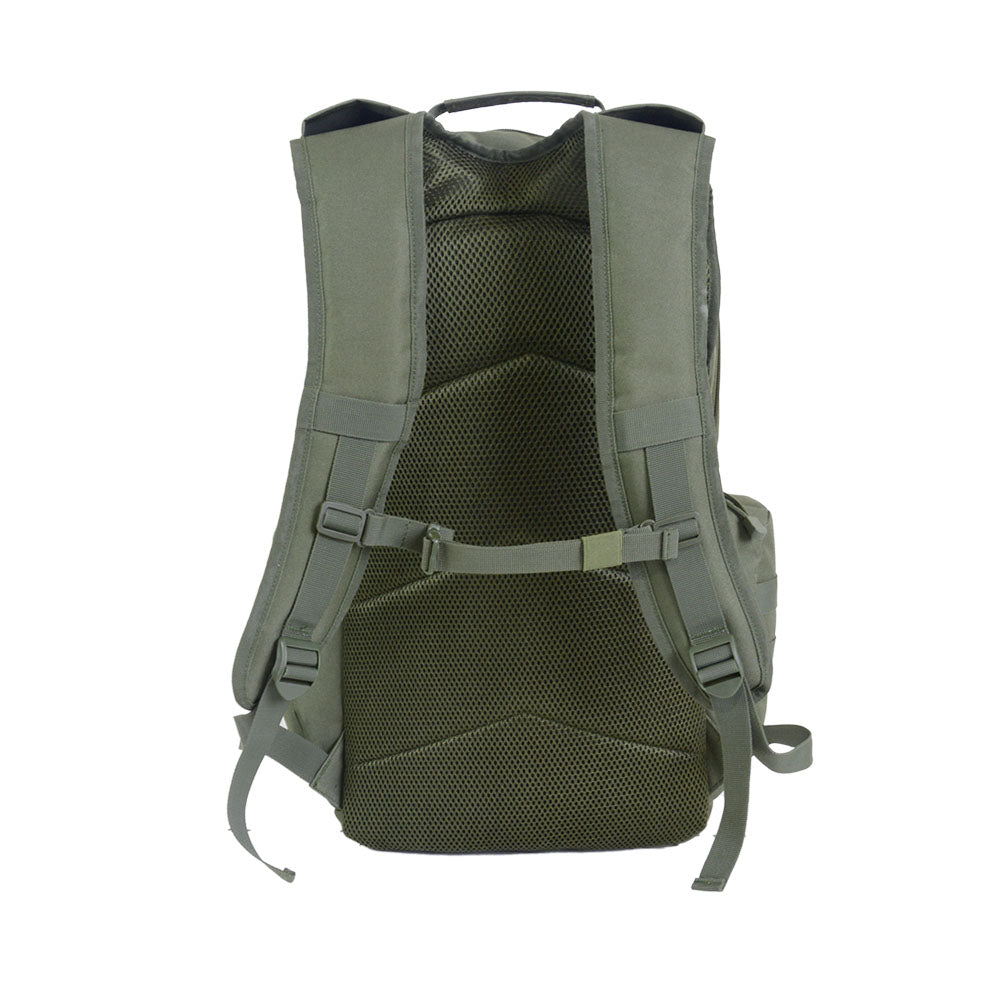 45L tactical hiking rucksack with durable material, ergonomic design and multiple compartments.