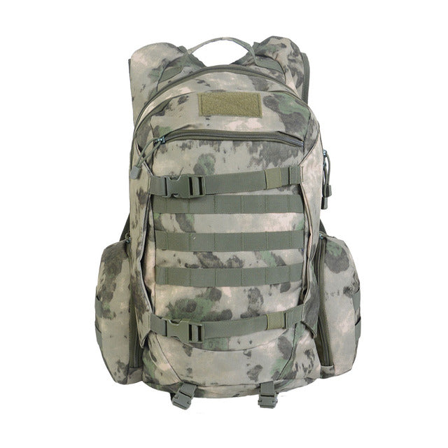 45L tactical hiking rucksack with durable material, ergonomic design and multiple compartments.