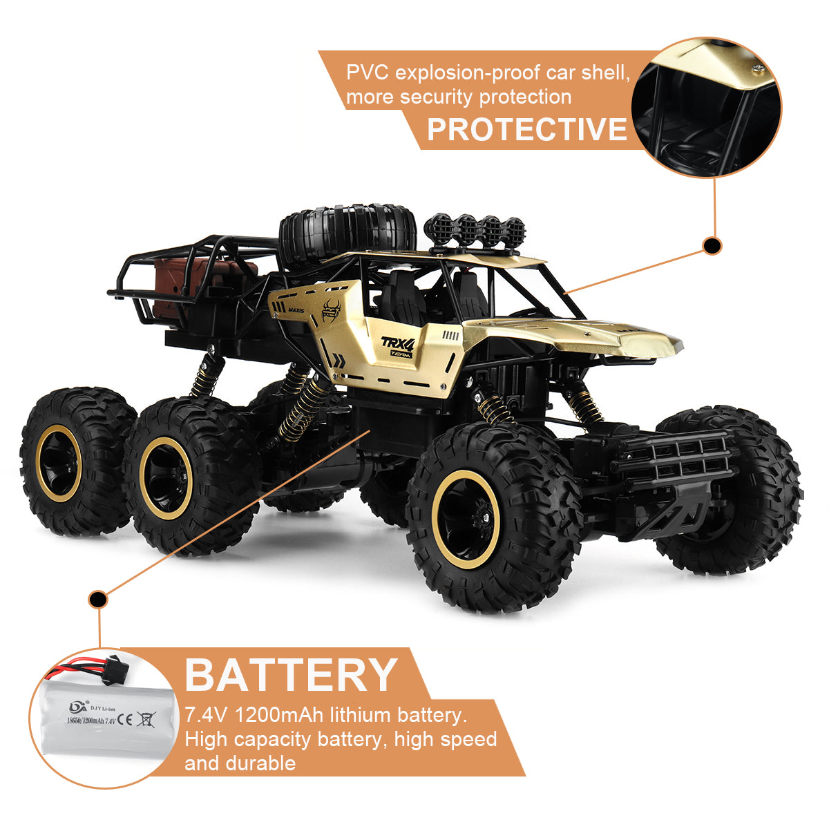 6-Wheel RC Monster Truck Toy