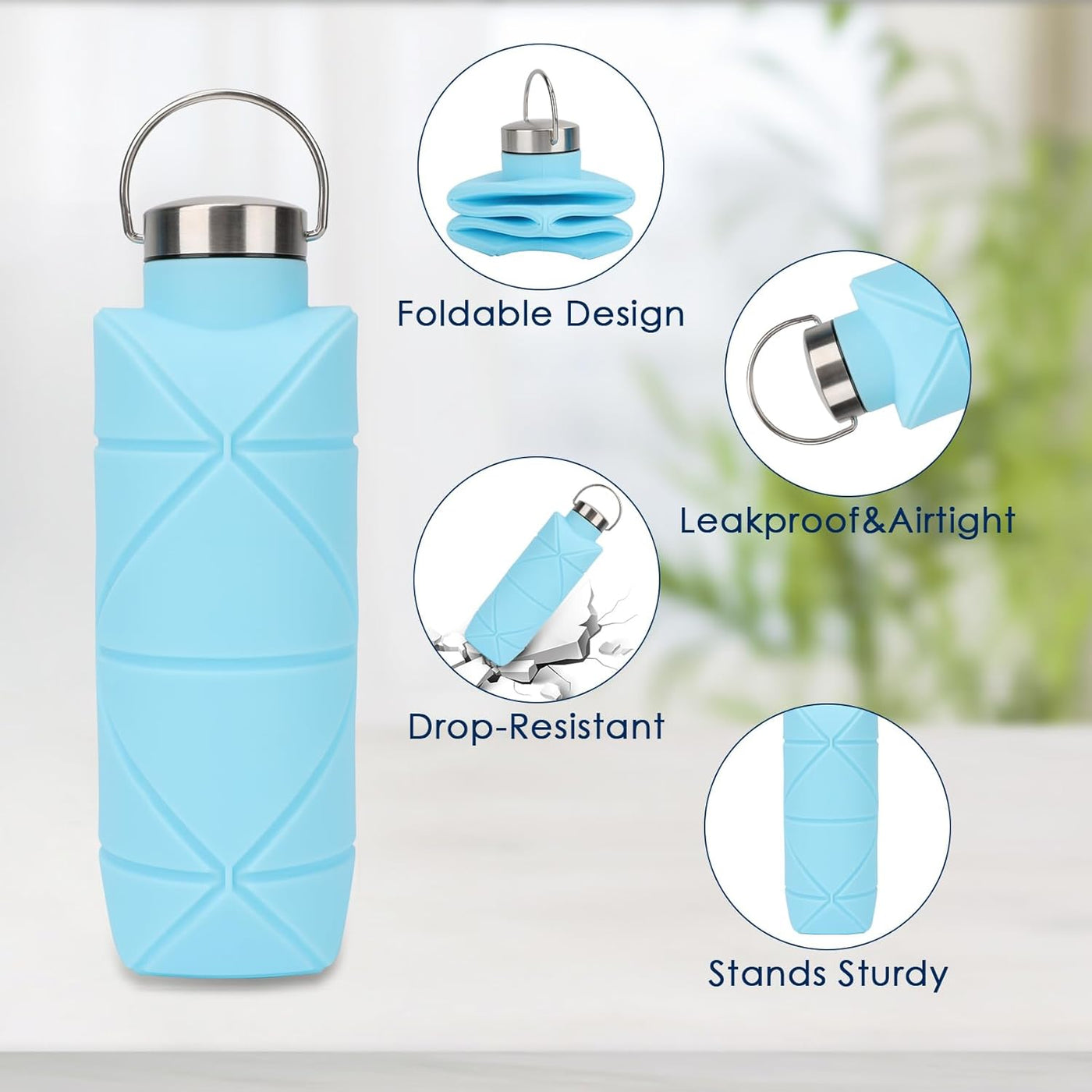 750ML Collapsible Silicone Water Bottle