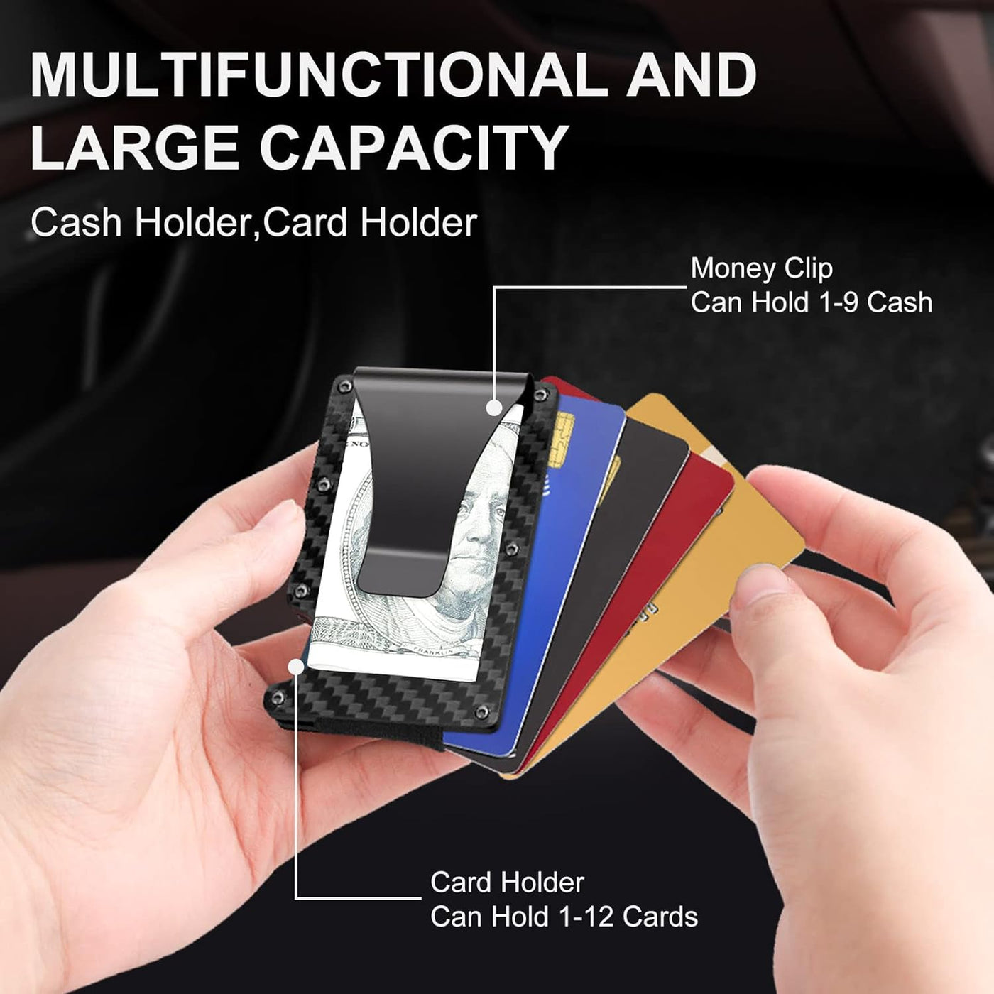Slim RFID-Blocking Carbon Fiber Wallet