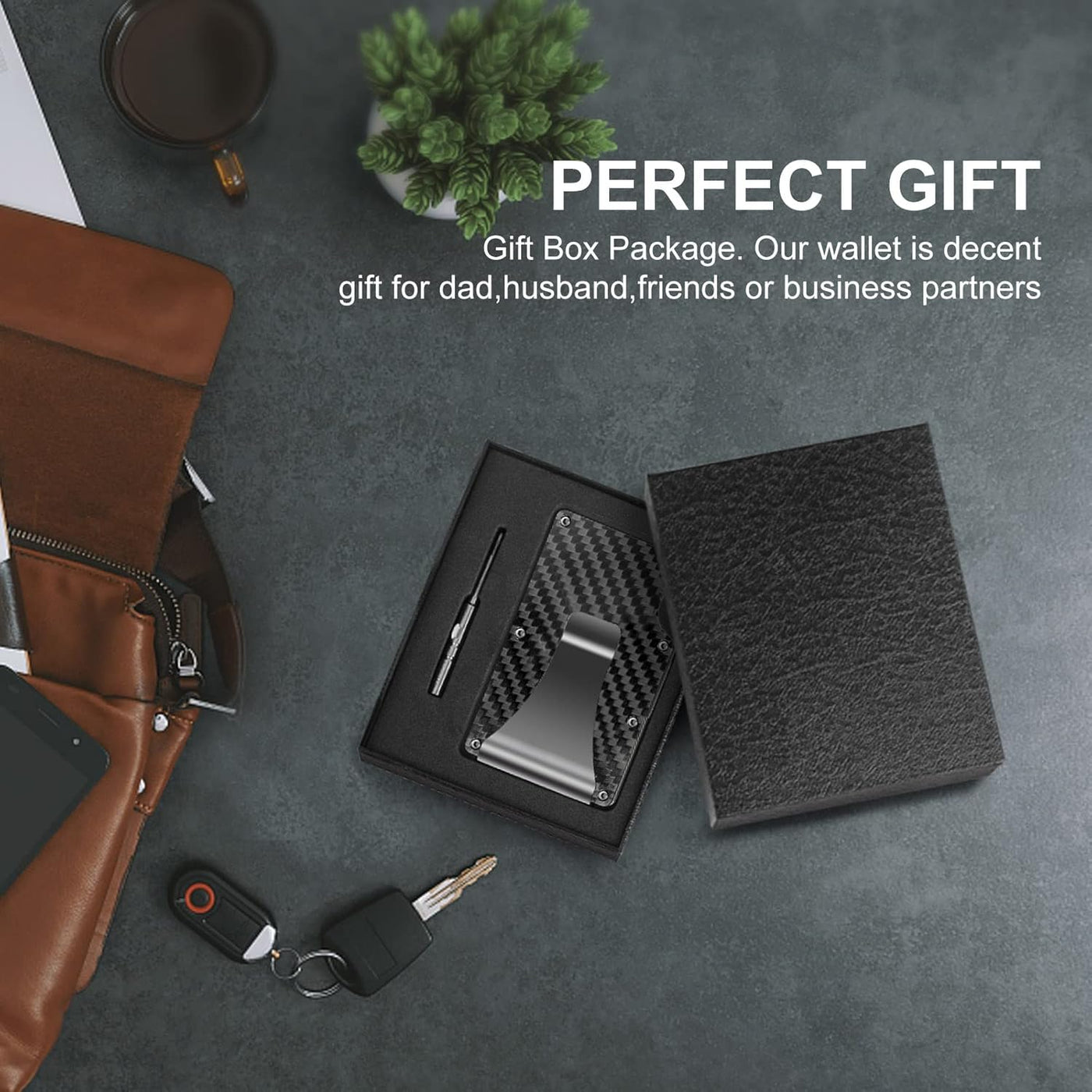 Slim RFID-Blocking Carbon Fiber Wallet