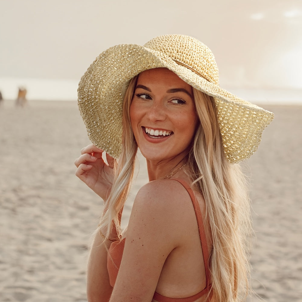 Crochet Boho Summer Straw Hat