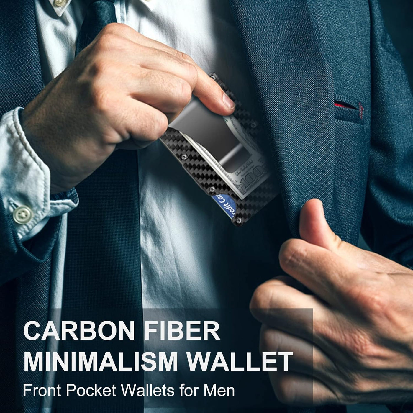 Slim RFID-Blocking Carbon Fiber Wallet
