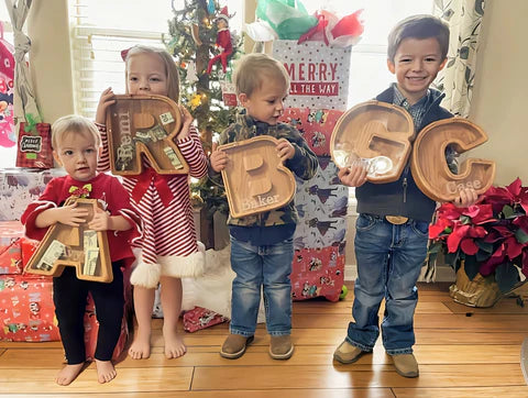 Wooden Alphabet Money Box