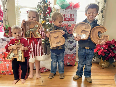 Wooden Alphabet Money Box