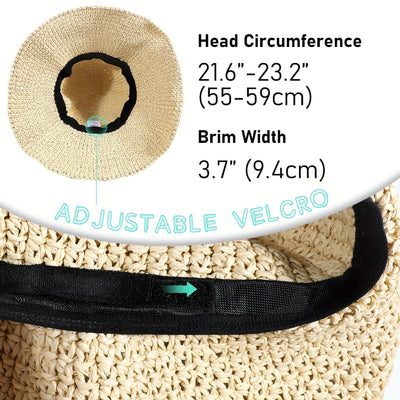 Crochet Boho Summer Straw Hat