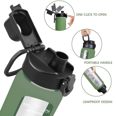 900ml Motivational Glass Water Bottle