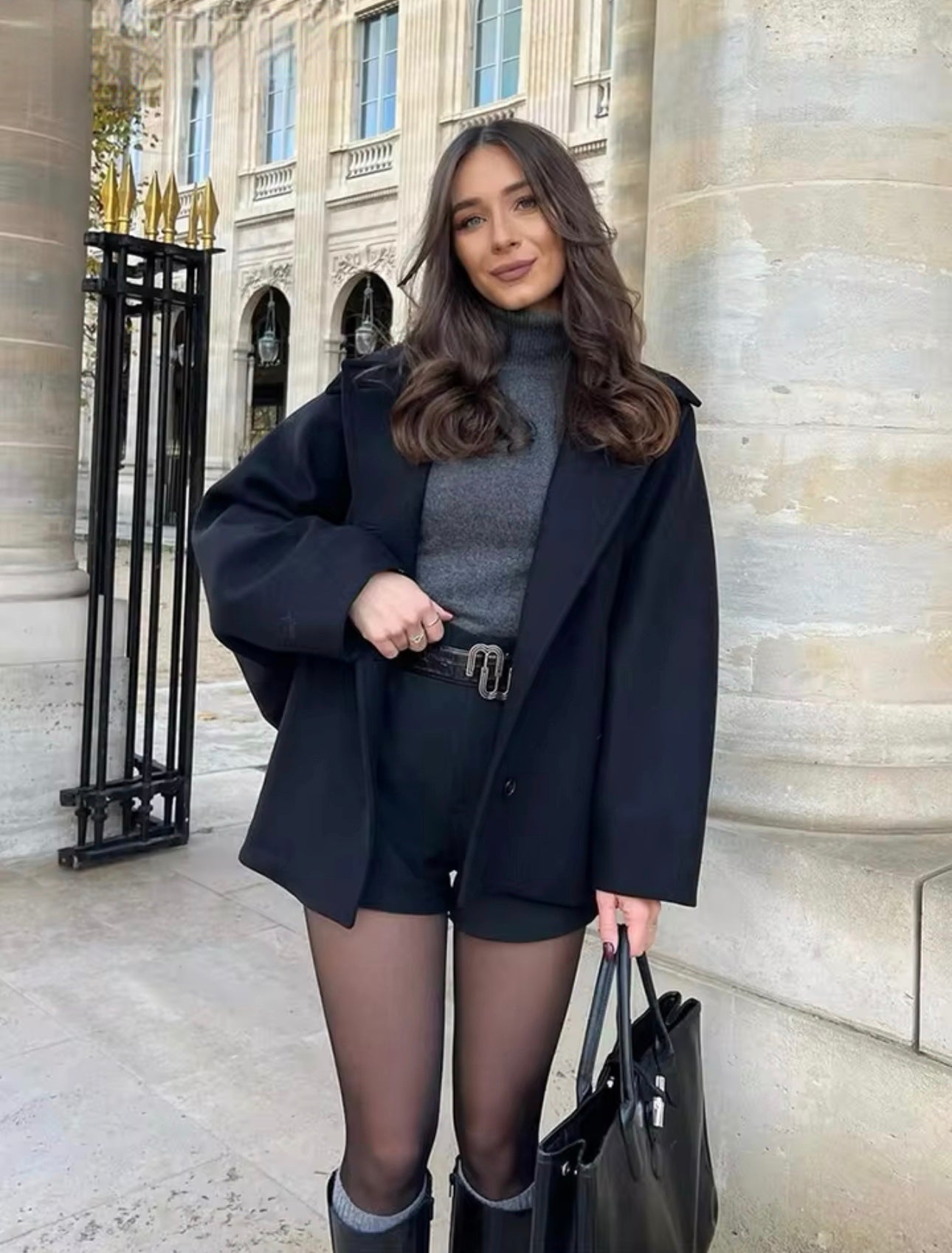 Elegant Oversized Wool Coat Women