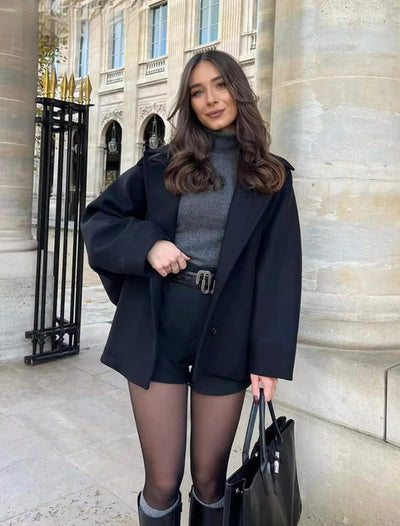 Elegant Oversized Wool Coat Women