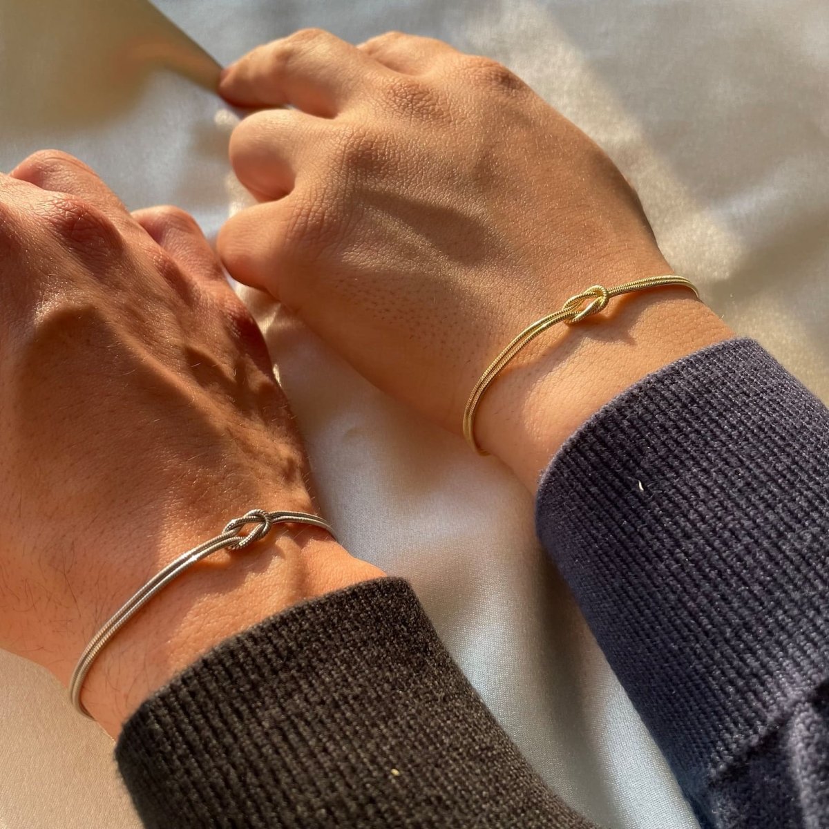 Minimalist Gold Knot Bracelet Women