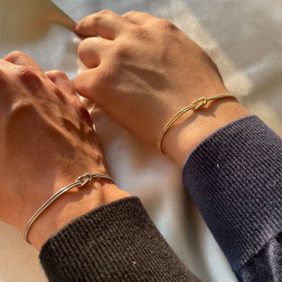Minimalist Gold Knot Bracelet Women