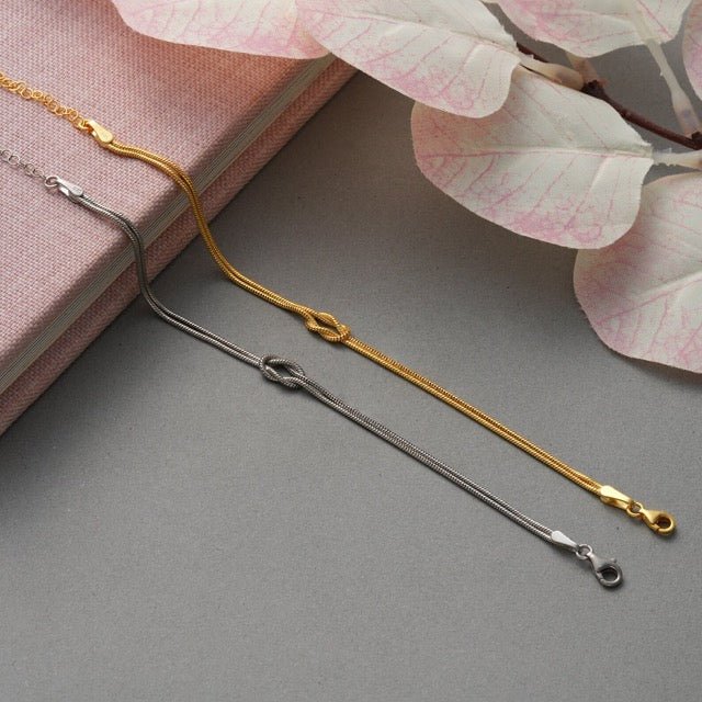 Minimalist Gold Knot Bracelet Women