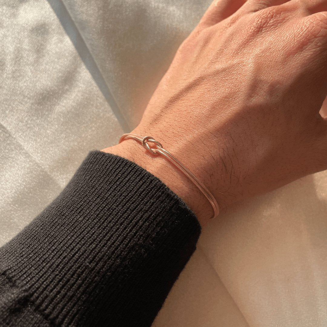 Minimalist Gold Knot Bracelet Women