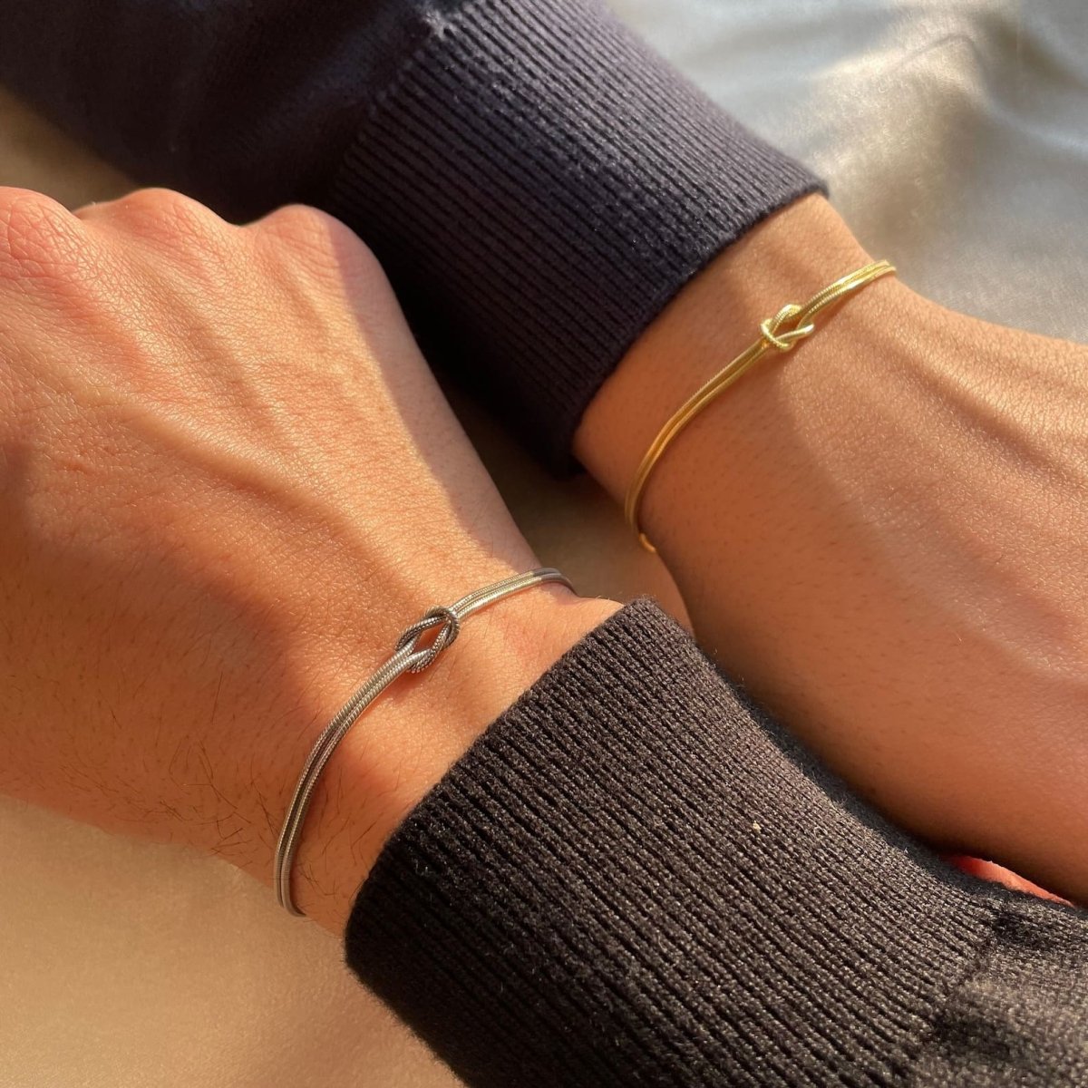 Minimalist Gold Knot Bracelet Women