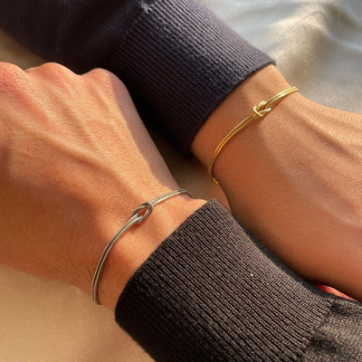 Minimalist Gold Knot Bracelet Women