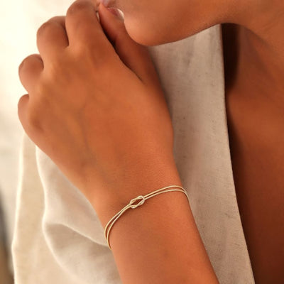 Minimalist Gold Knot Bracelet Women