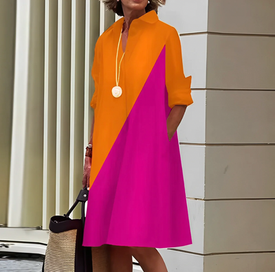 Collared Button Shirt Dress Women