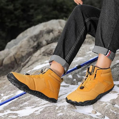 Durable, waterproof hiking boots with a flexible sole and breathable design for outdoor adventures.