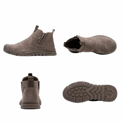 Work shoes with steel toe caps, non-slip soles and durable protection for safety in the workplace.