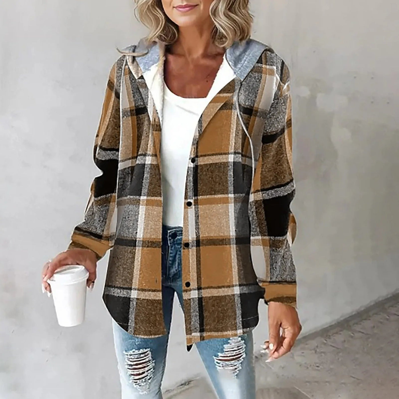 Classic Hooded Checked Sweatshirt