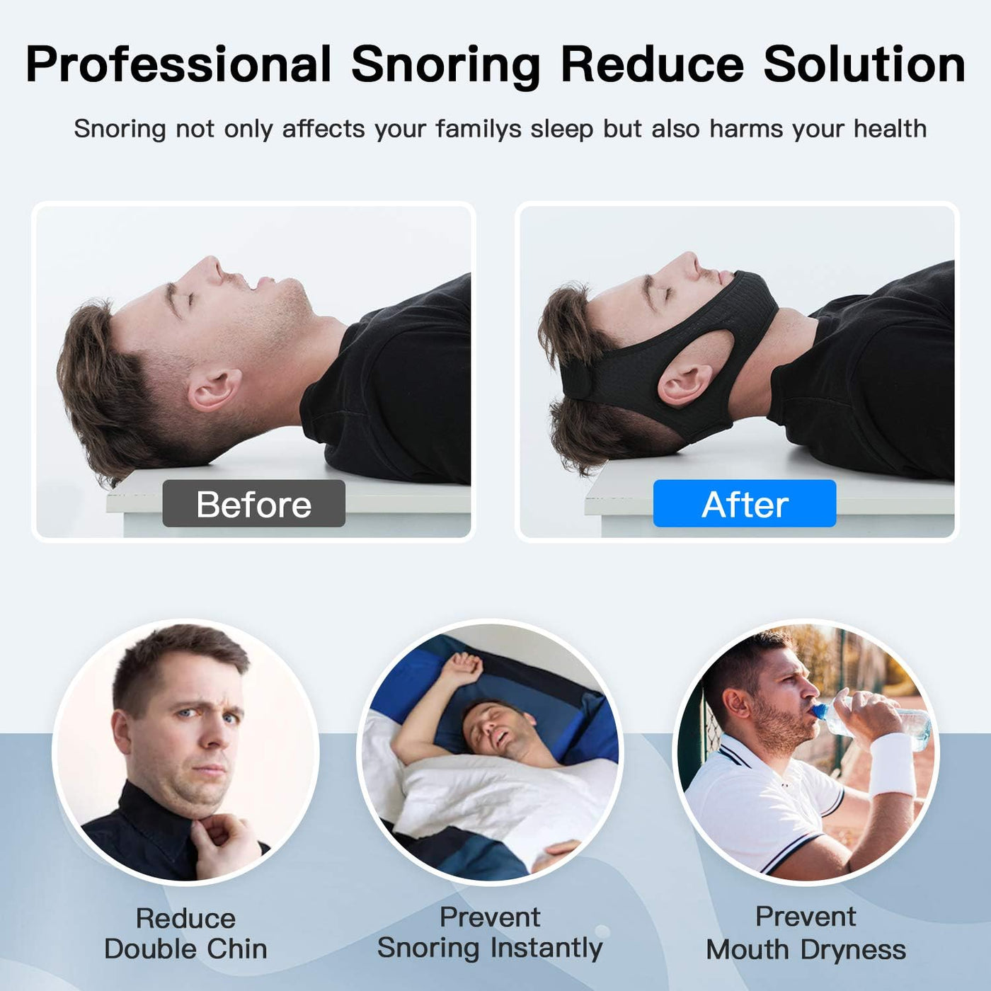 Adjustable Anti-Snore Chin Strap