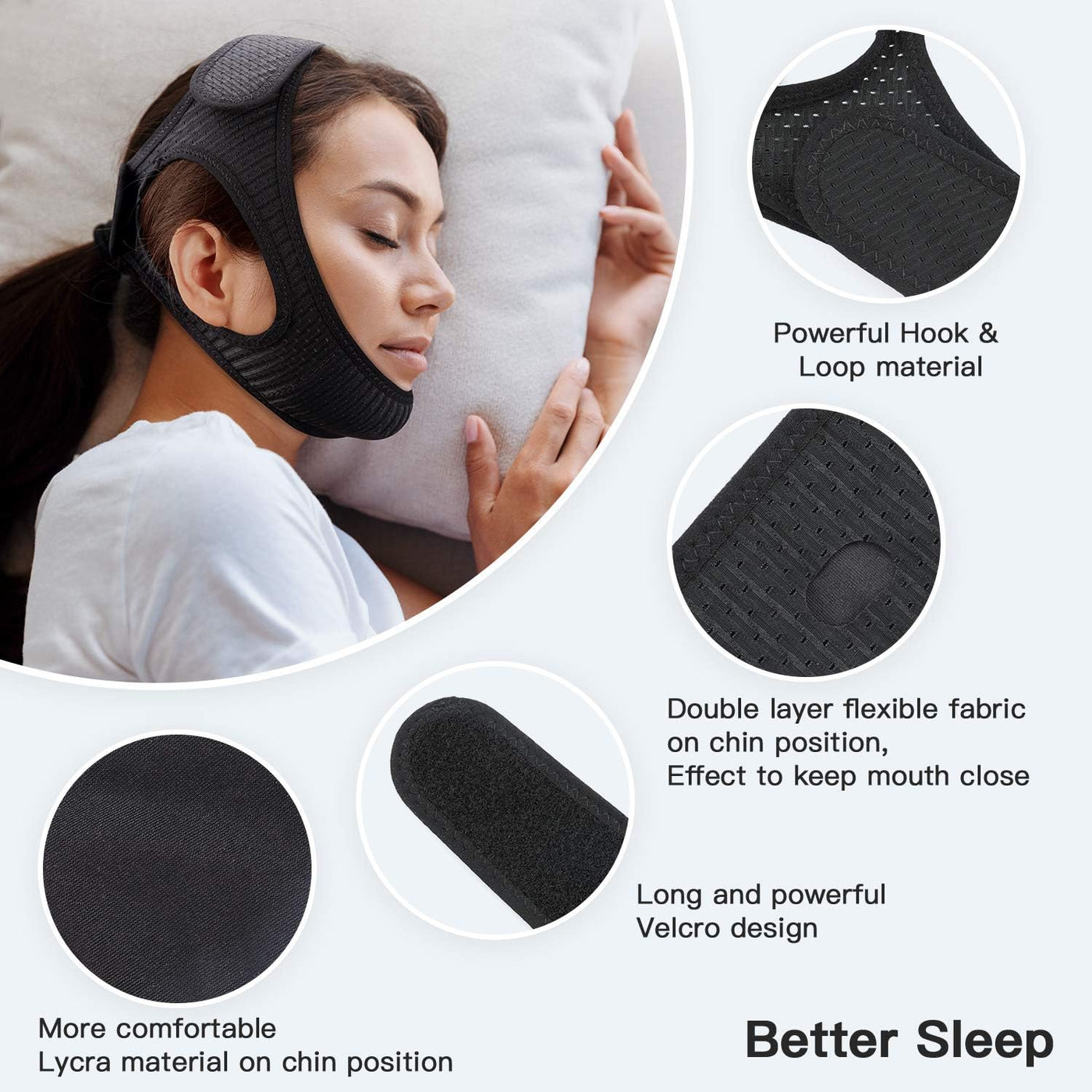 Adjustable Anti-Snore Chin Strap
