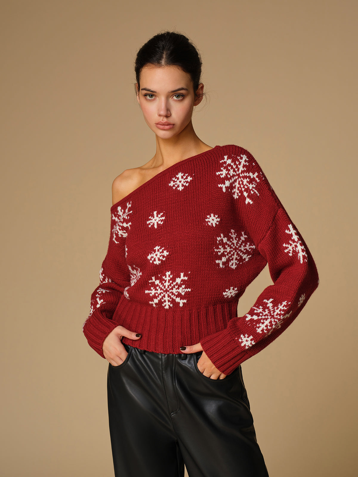 Asymmetrical Christmas Jumper Women