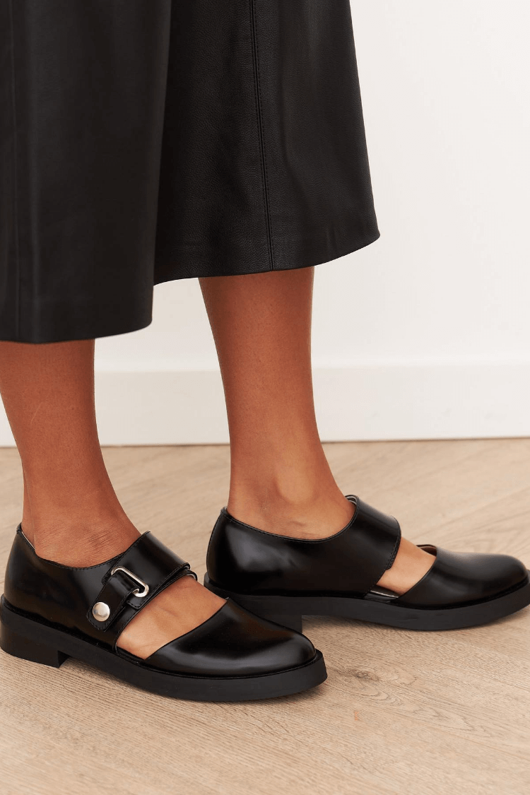 Black Buckle Strap Mary Jane Shoes