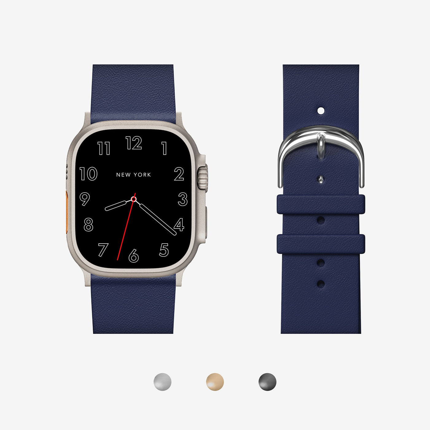 Blue Leather Apple Watch Unisex