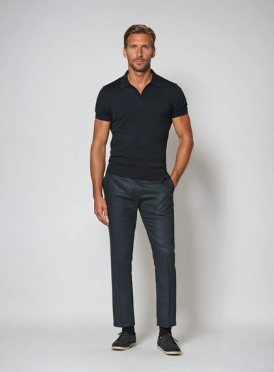 Men's Buttonless Knitted Polo