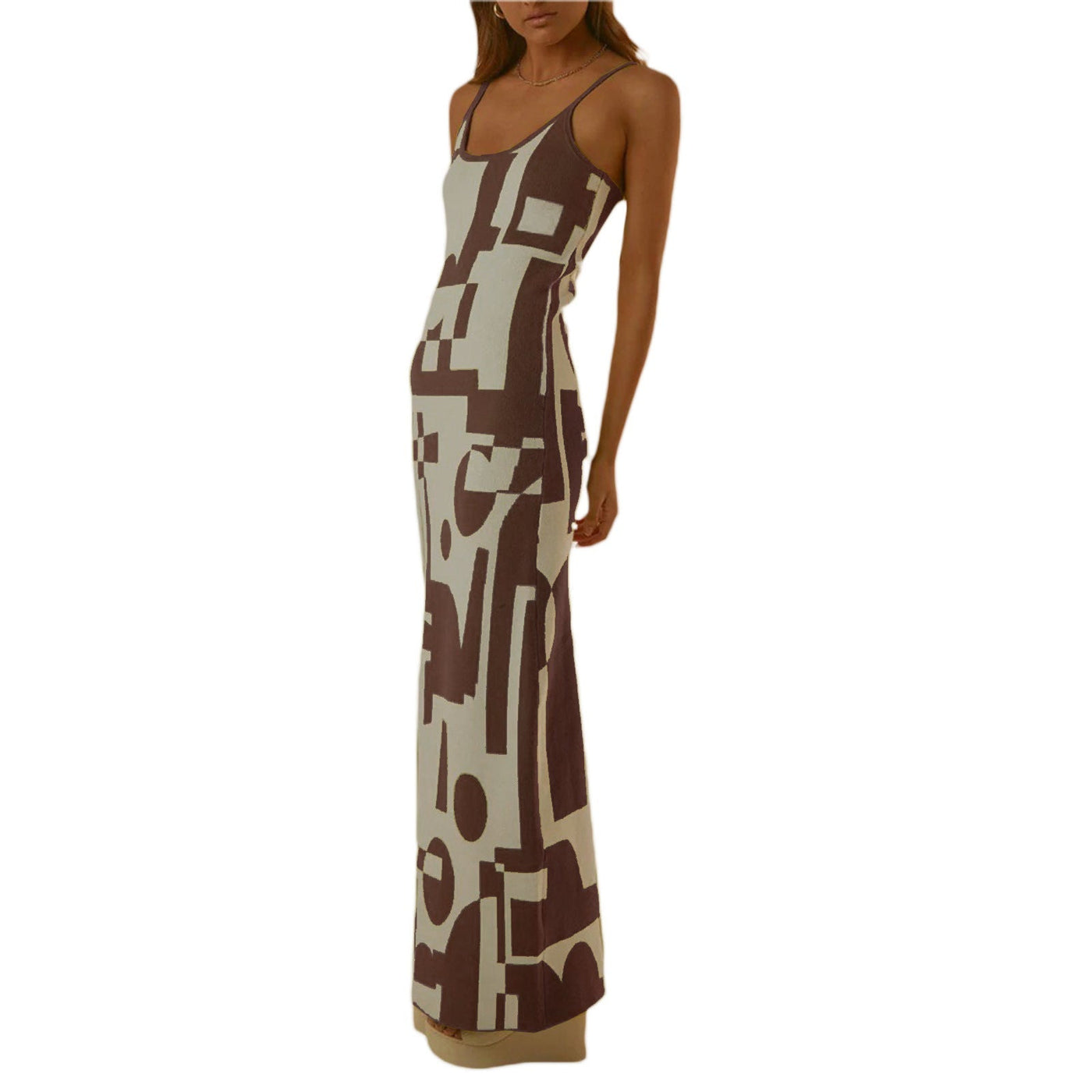 Printed Bodycon Maxi Dress Women