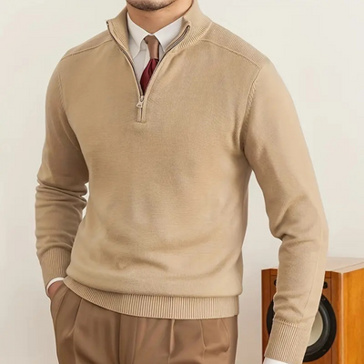 Cotton Blend Half-Zip Sweater