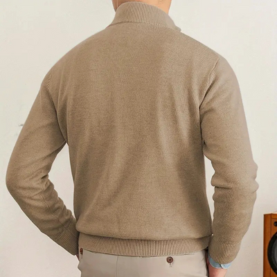 Cotton Blend Half-Zip Sweater