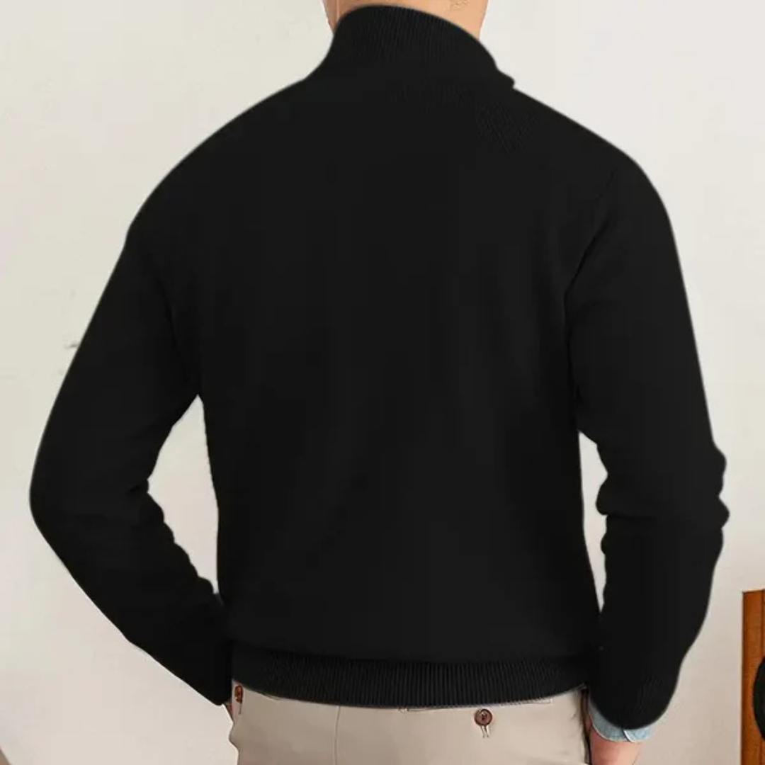 Cotton Blend Half-Zip Sweater