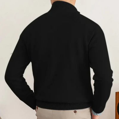 Cotton Blend Half-Zip Sweater