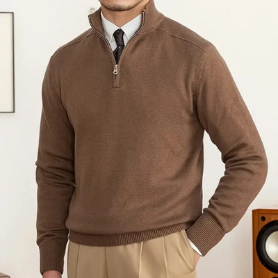 Cotton Blend Half-Zip Sweater