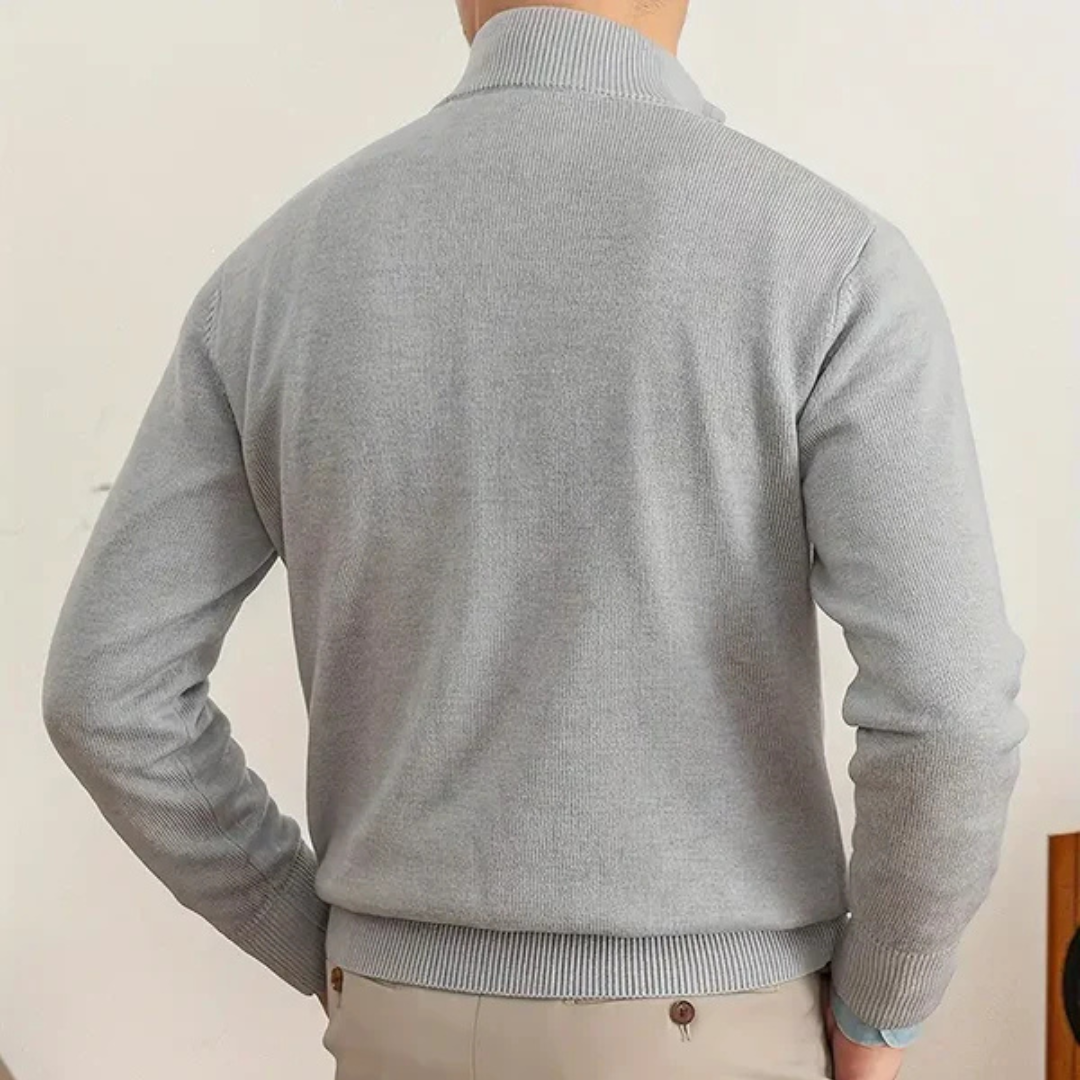 Cotton Blend Half-Zip Sweater