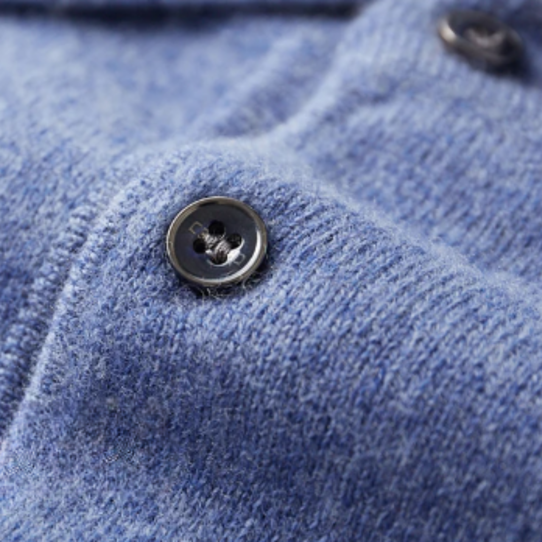 Soft Fine-Knit Wool Polo Sweater