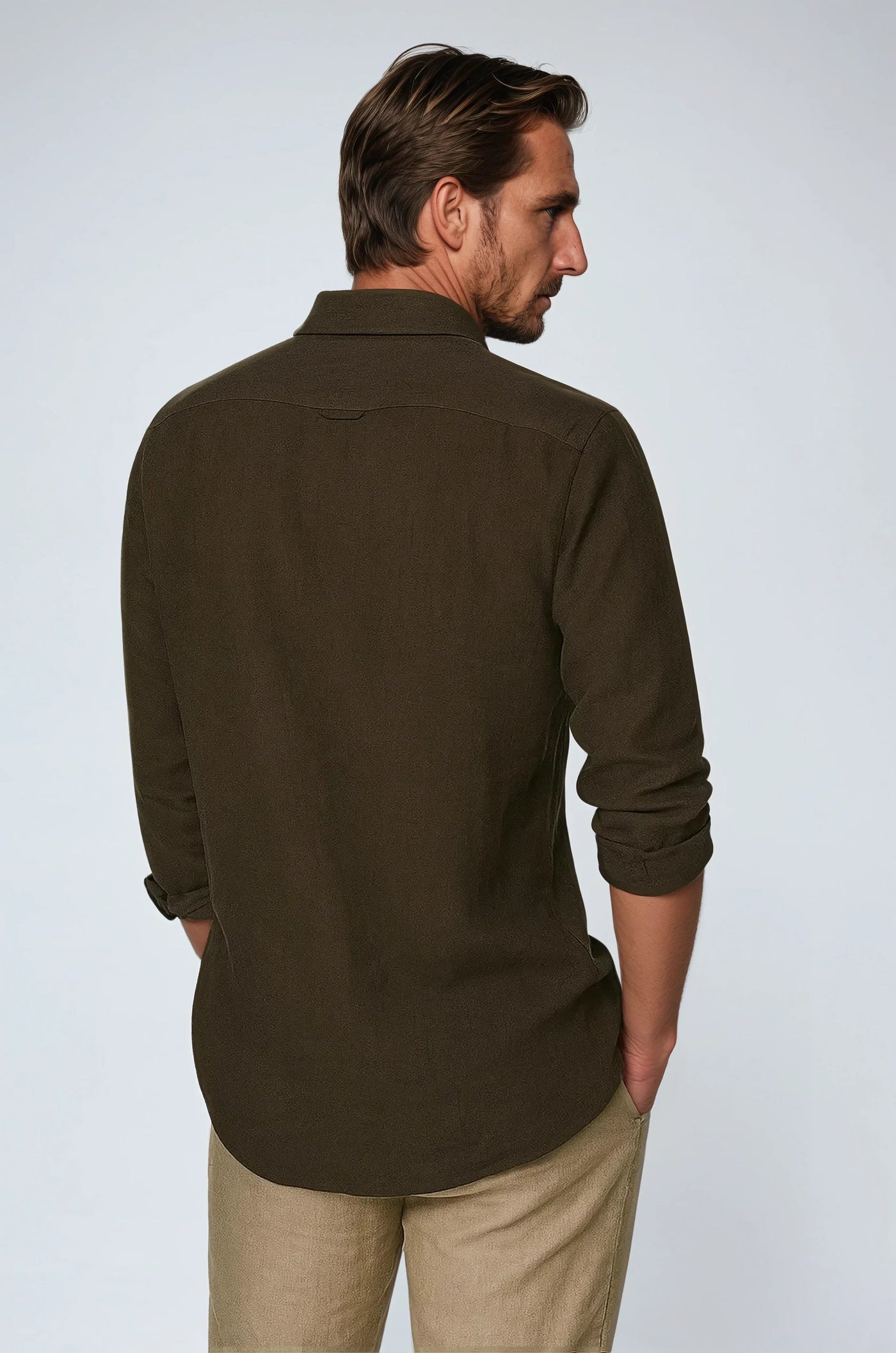 Relaxed Fit White Linen Shirt