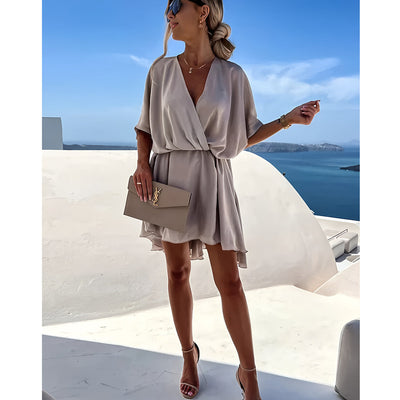 Batwing Sleeves Women's Mini Dress