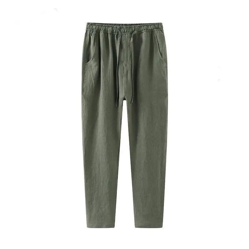 Casual Relaxed Fit Linen Pants