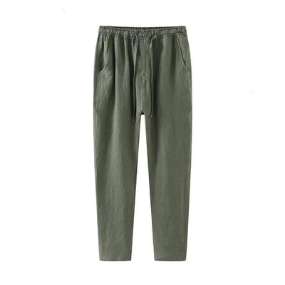 Casual Relaxed Fit Linen Pants