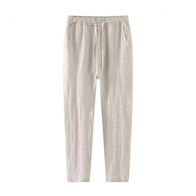 Casual Relaxed Fit Linen Pants
